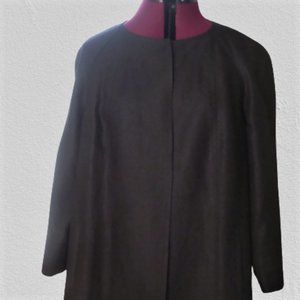 NWOT Talbots Collarless Black Pure Irish Linen Topper